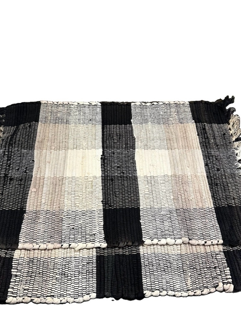 Handwoven Checkerboard Placemats - Black & Cream